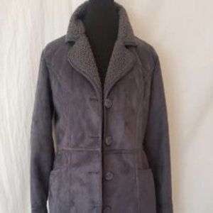 Gray Micro Suede Coat